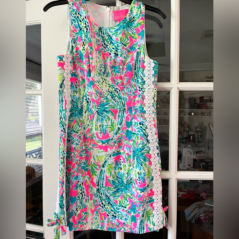 Lilly Pulitzer Pink and Green Tropical Mini Dress